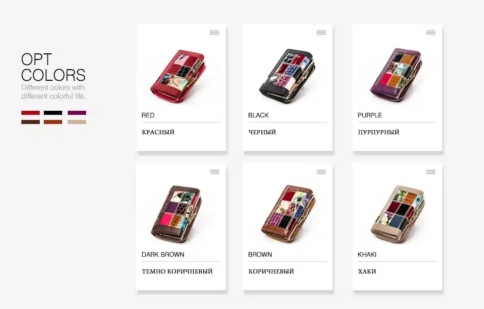 Women Luxury Brand Fashion Genuine Leather Patchwork Wallet Women Small Purse Female Short Design 11