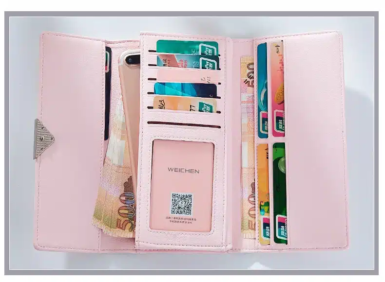 2018 Brand Lovely Leather Long Women Wallet Girls Change Clasp Purse Female Money Coin Card Holders Lady Clutch Wallets Carteras 16