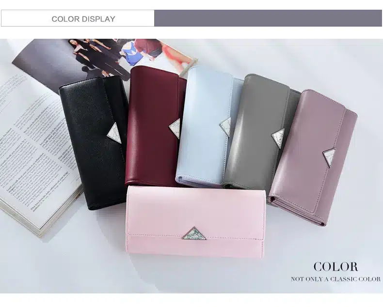 2018 Brand Lovely Leather Long Women Wallet Girls Change Clasp Purse Female Money Coin Card Holders Lady Clutch Wallets Carteras 18