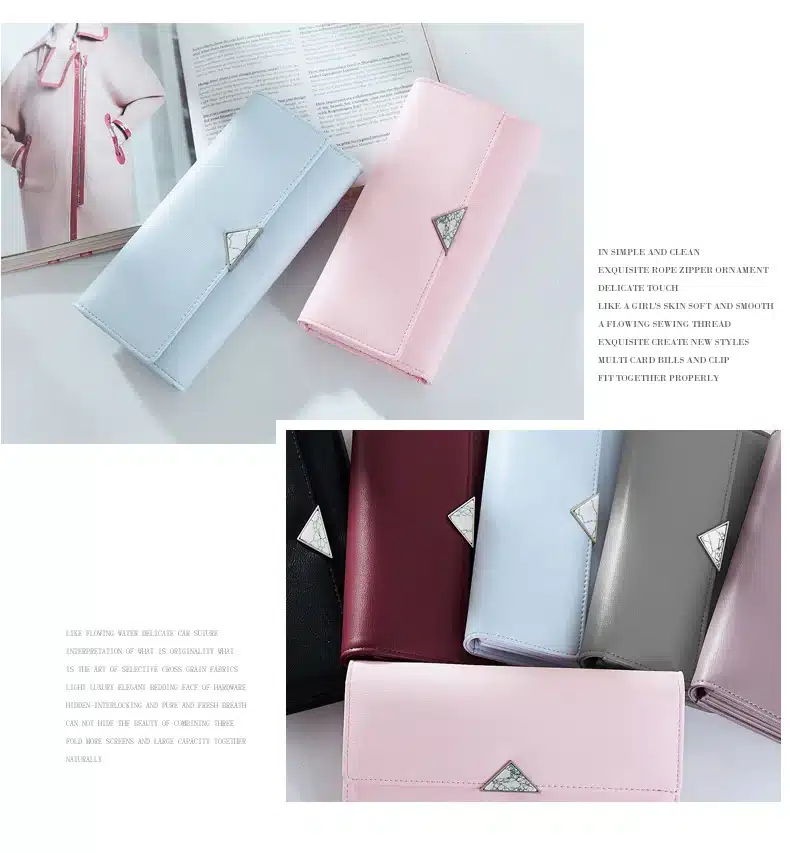 2018 Brand Lovely Leather Long Women Wallet Girls Change Clasp Purse Female Money Coin Card Holders Lady Clutch Wallets Carteras 29