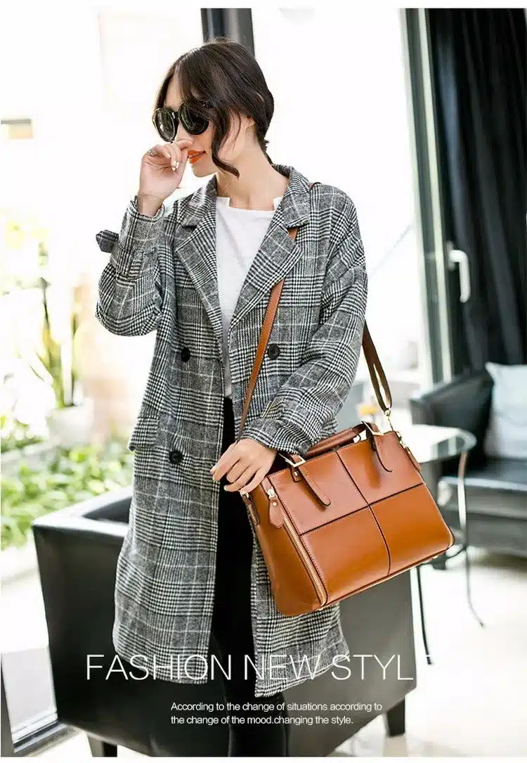 Fashion patchwork designer cattle split leather bags women handbag brand high quality ladies shoulder bags women bag WLHB974 10