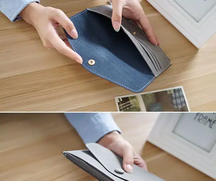 2017 matte leather women's wallet zipper bag vintage female wallet purse fashion card holder phone pocket long women wallet 17
