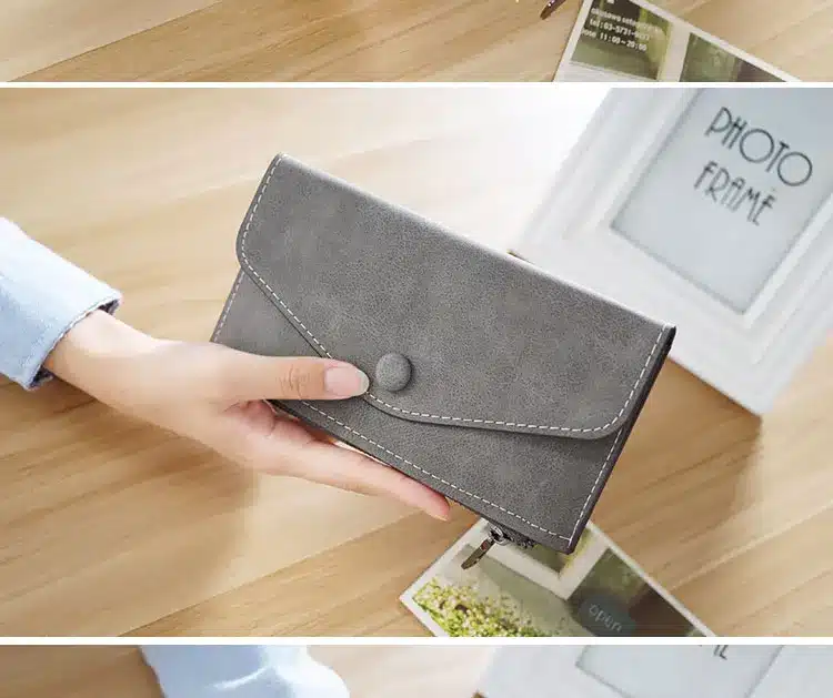 2017 matte leather women's wallet zipper bag vintage female wallet purse fashion card holder phone pocket long women wallet 20