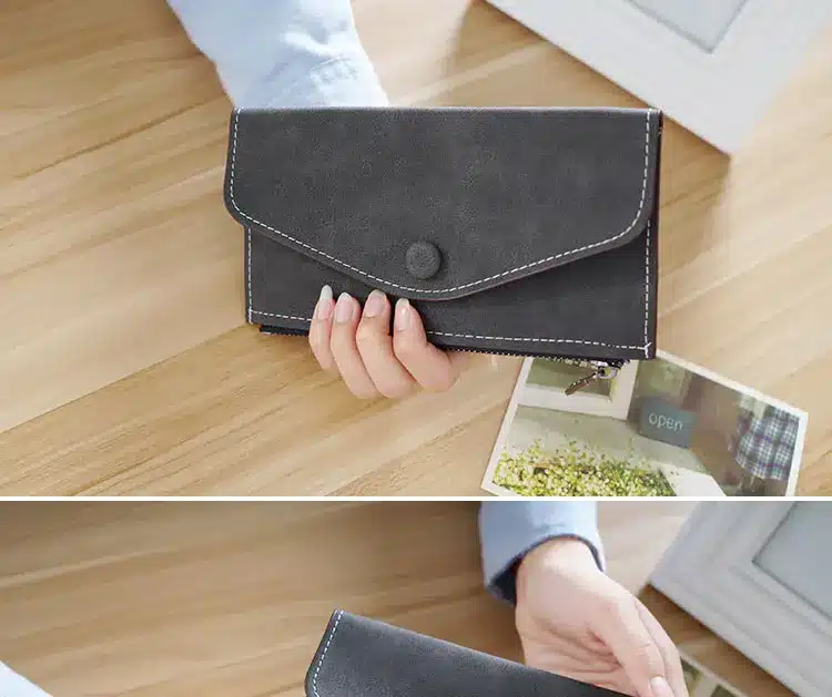 2017 matte leather women's wallet zipper bag vintage female wallet purse fashion card holder phone pocket long women wallet 21