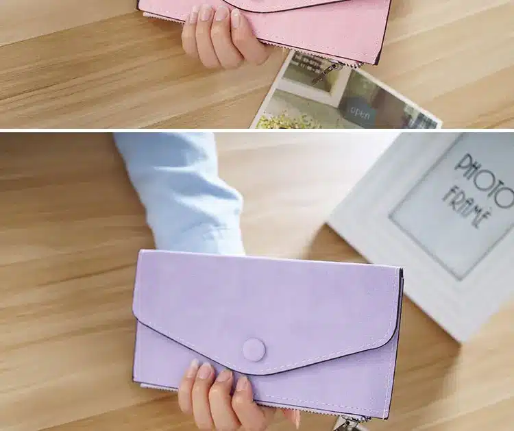 2017 matte leather women's wallet zipper bag vintage female wallet purse fashion card holder phone pocket long women wallet 23