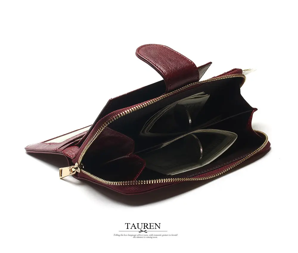 2018 New Style Layer Of Import Oil Wax Cowhide Medium Paragraph Buckle Leather Wallet Women's High Quality Purse 20