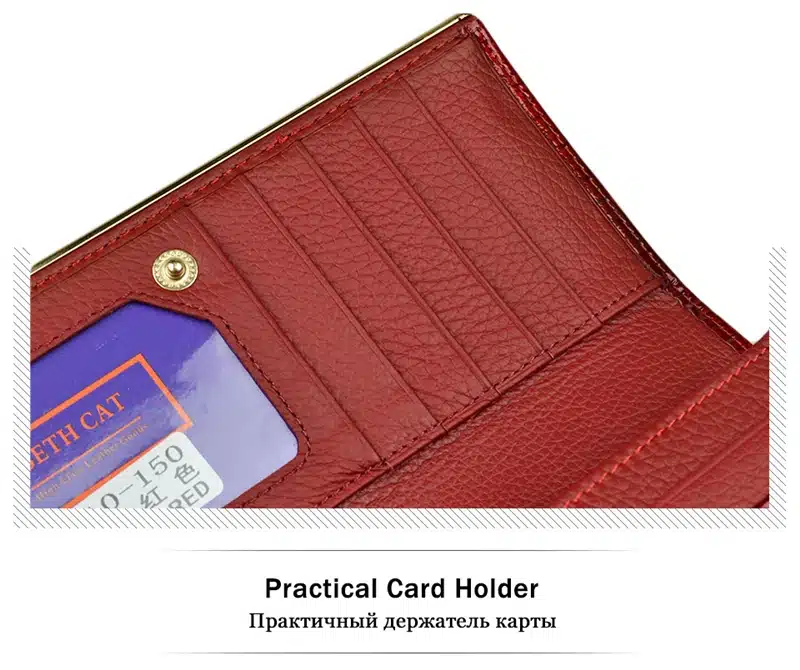 Beth Cat Women Genuine Leather Wallet Female Hasp Alligator Cowhide Long Wallet Cards Holder Clutch Bag Fashion Ladies Purses 14