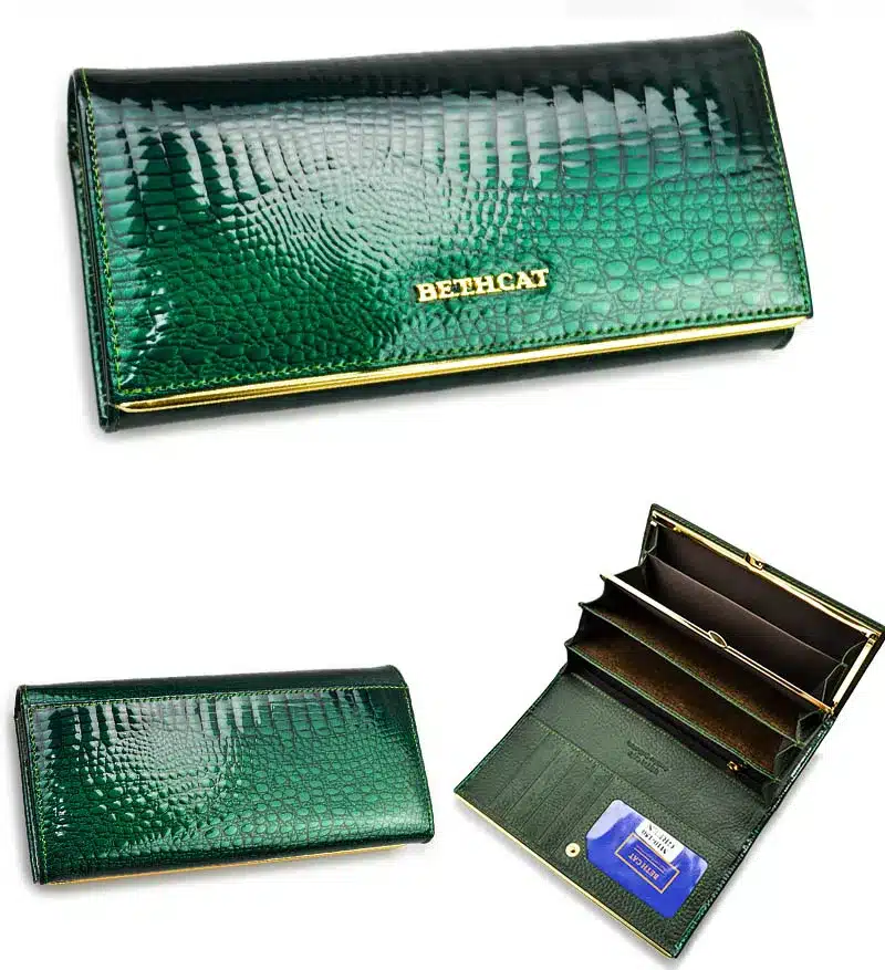 Beth Cat Women Genuine Leather Wallet Female Hasp Alligator Cowhide Long Wallet Cards Holder Clutch Bag Fashion Ladies Purses 18