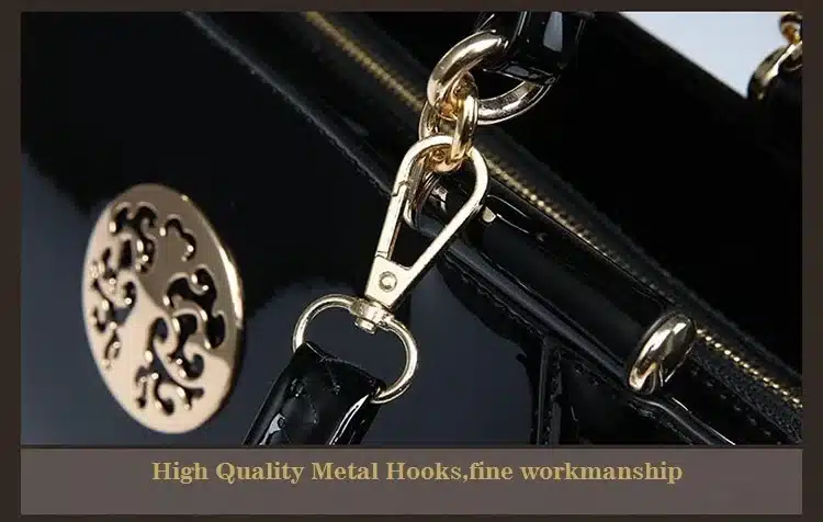 New Luxury Europe Fashion Women Bag Embroidery Sequined Chains Patent Leather Famous Brand Shoulder Handbag Ladies Messenger Ba 35