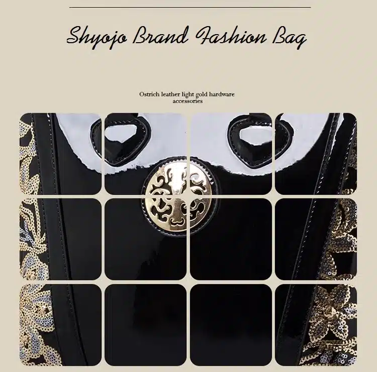 New Luxury Europe Fashion Women Bag Embroidery Sequined Chains Patent Leather Famous Brand Shoulder Handbag Ladies Messenger Ba 43