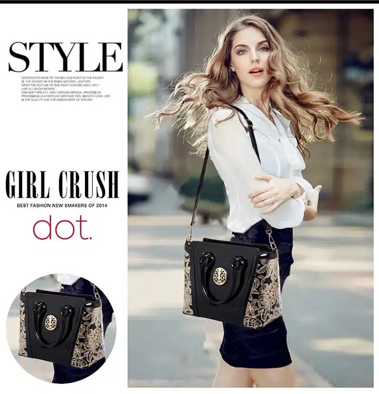 New Luxury Europe Fashion Women Bag Embroidery Sequined Chains Patent Leather Famous Brand Shoulder Handbag Ladies Messenger Ba 45
