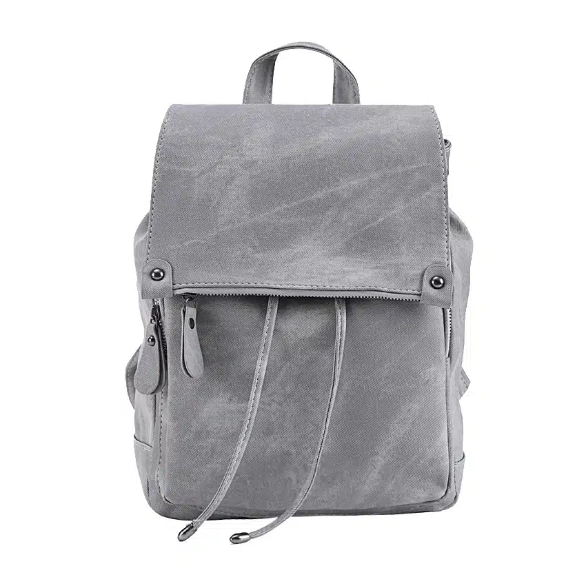 DIDA BEAR Brand Women Leather Backpacks School Bag for Teenage Girls Female Fashion Rucksack Mochila Grey Black Travel Backpack 2