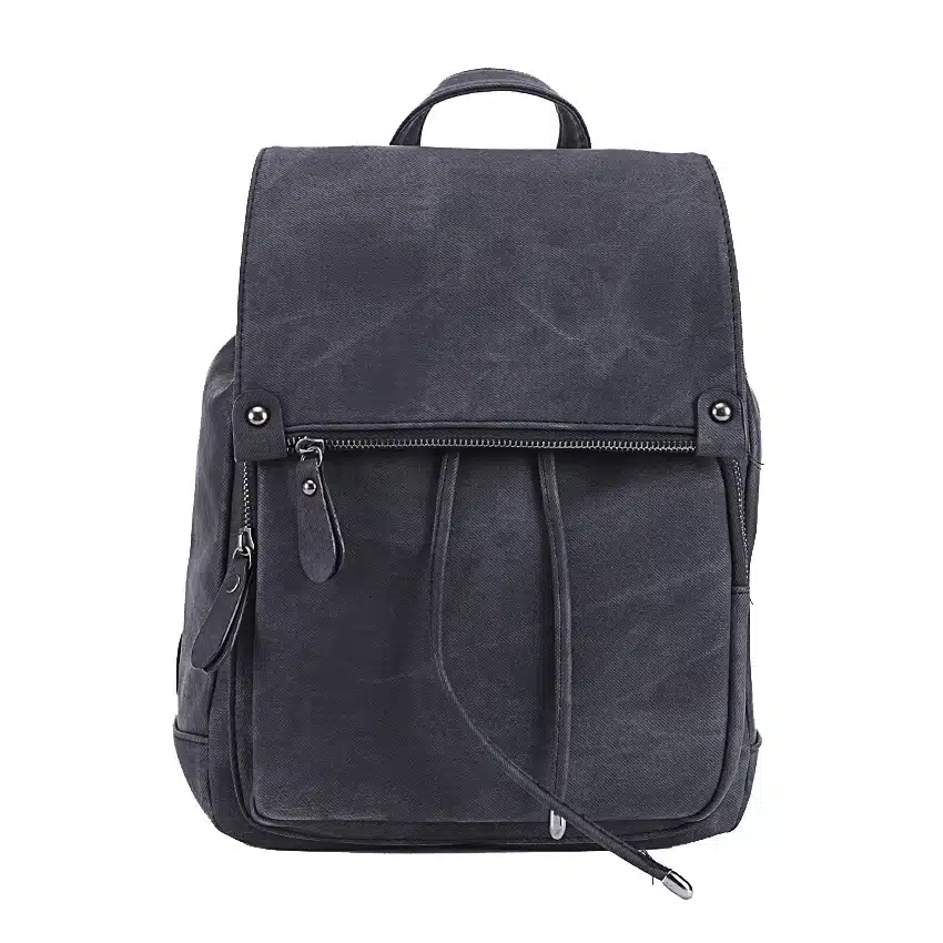 DIDA BEAR Brand Women Leather Backpacks School Bag for Teenage Girls Female Fashion Rucksack Mochila Grey Black Travel Backpack 8
