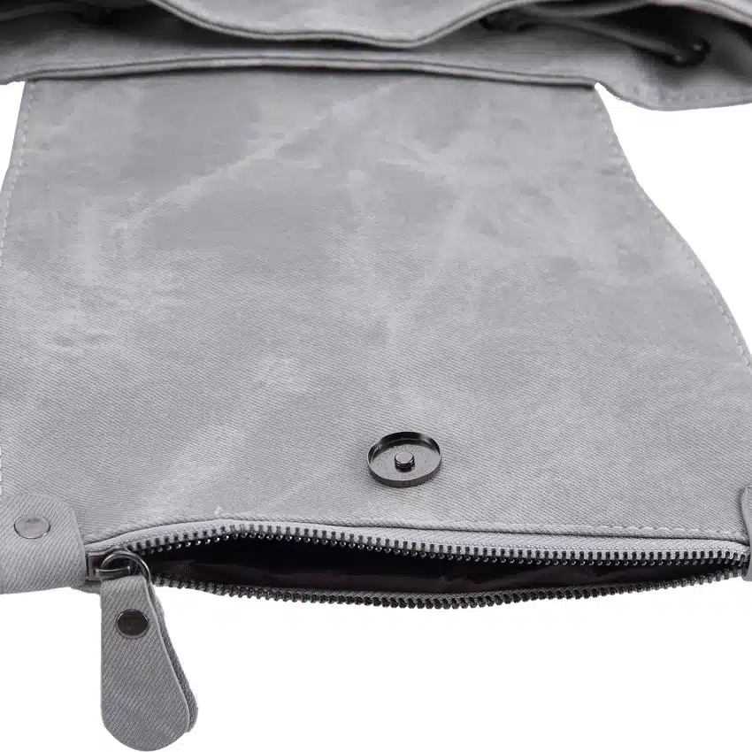 DIDA BEAR Brand Women Leather Backpacks School Bag for Teenage Girls Female Fashion Rucksack Mochila Grey Black Travel Backpack 13