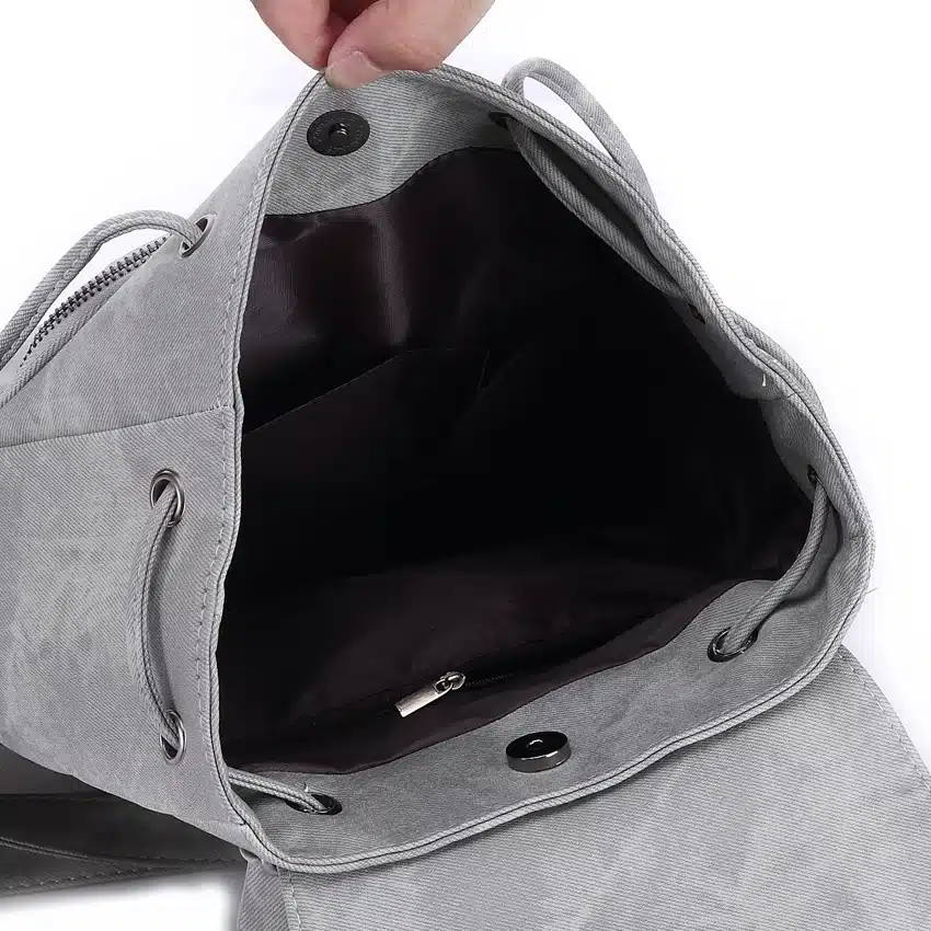 DIDA BEAR Brand Women Leather Backpacks School Bag for Teenage Girls Female Fashion Rucksack Mochila Grey Black Travel Backpack 14