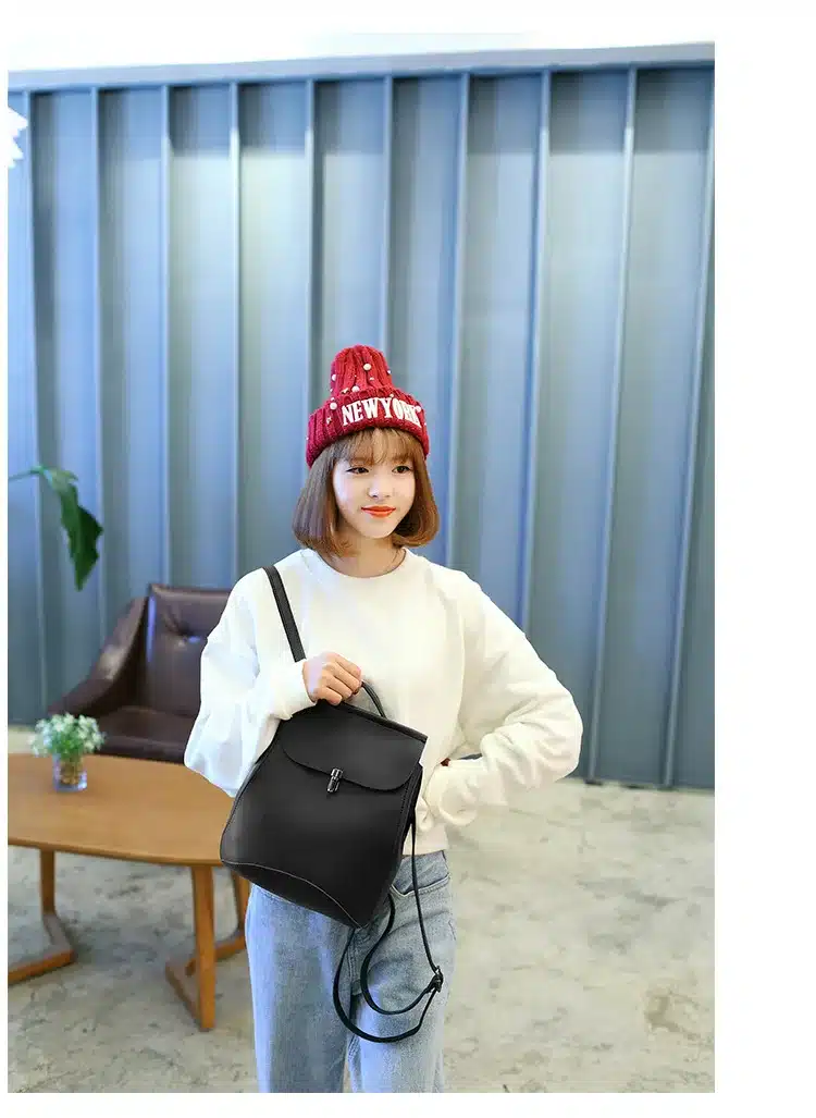 Bolish brand high quality PU leather women backpack vintage backpack for teenage girls casual bags female travel bag 10