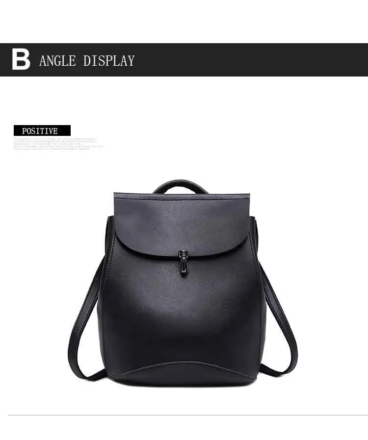 Bolish brand high quality PU leather women backpack vintage backpack for teenage girls casual bags female travel bag 12