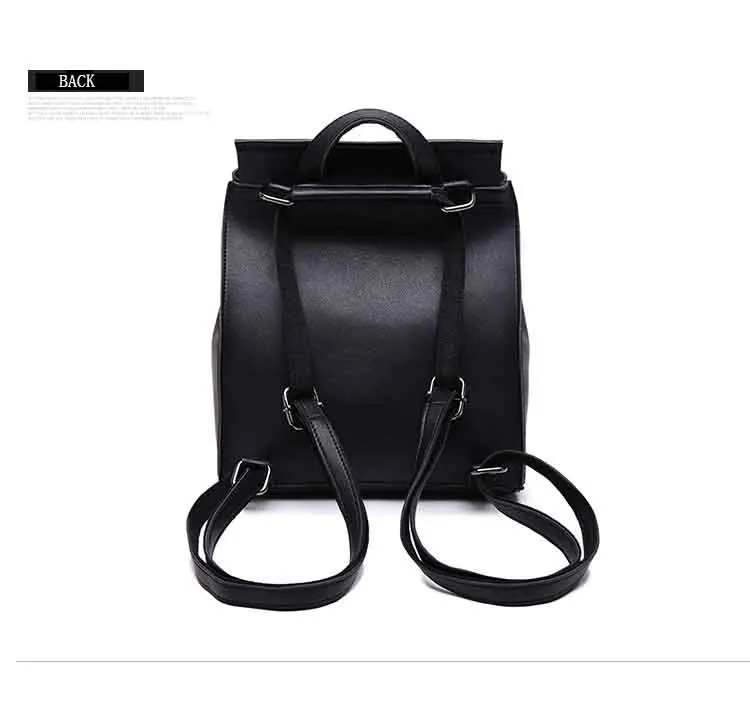 Bolish brand high quality PU leather women backpack vintage backpack for teenage girls casual bags female travel bag 15