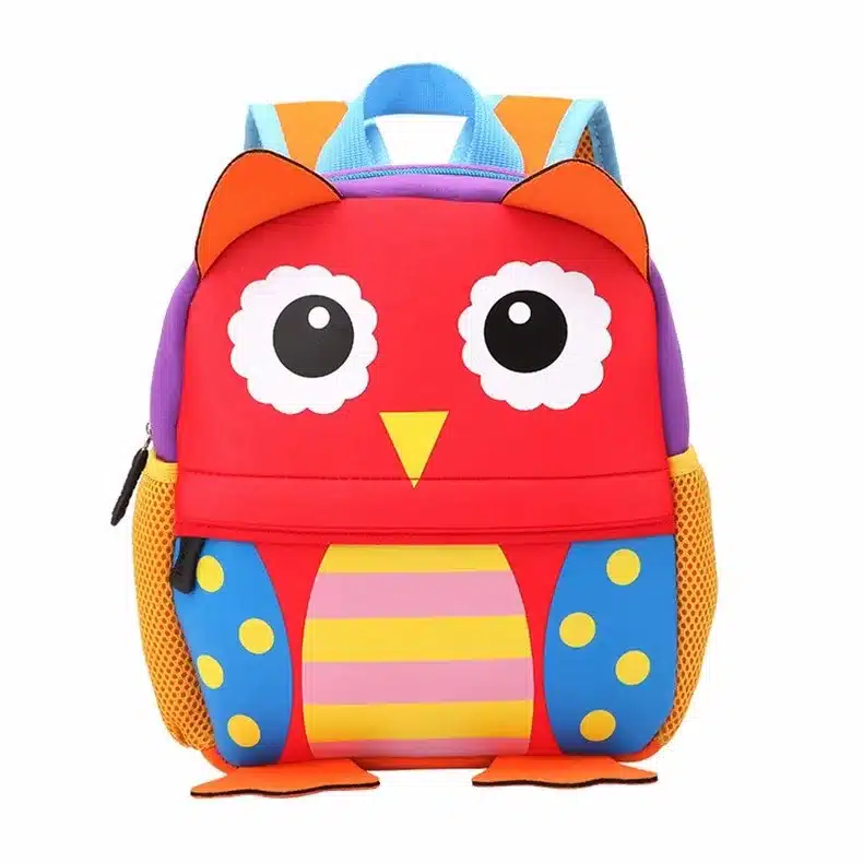 Children 3D Cute Animal Design Backpack Toddler Kid Neoprene School Bags Kindergarten Cartoon Comfortable Bag Giraffe Monkey Owl 4
