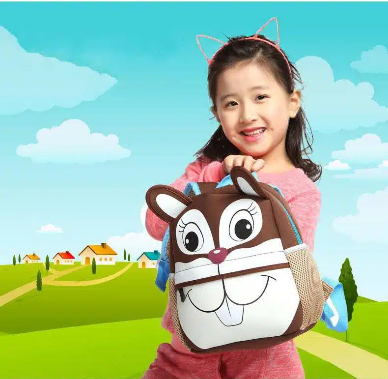 Children 3D Cute Animal Design Backpack Toddler Kid Neoprene School Bags Kindergarten Cartoon Comfortable Bag Giraffe Monkey Owl 12