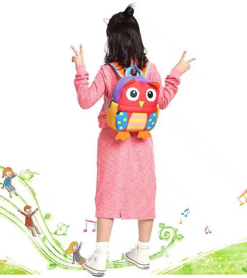 Children 3D Cute Animal Design Backpack Toddler Kid Neoprene School Bags Kindergarten Cartoon Comfortable Bag Giraffe Monkey Owl 13