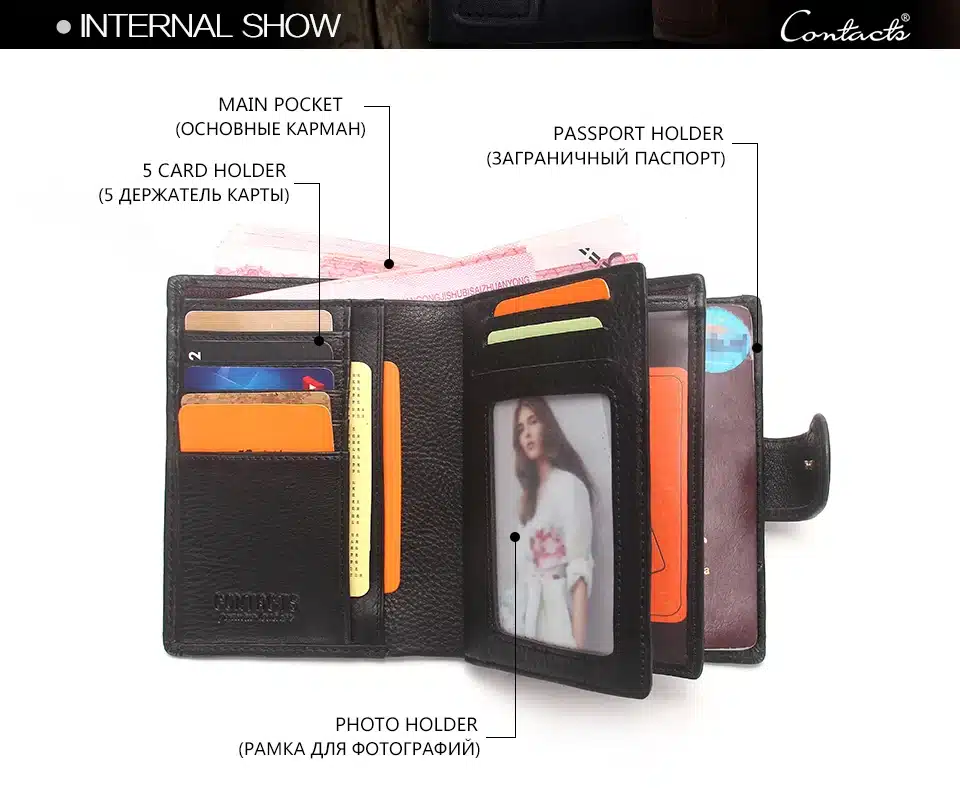 2018 Passport Wallet Men Genuine Leather Travel Passport Cover Case Document Holder Large Capacity Credit Card Holder Coin Purse 17