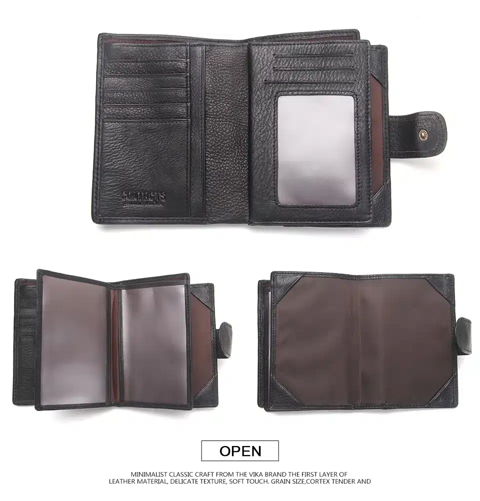 2018 Passport Wallet Men Genuine Leather Travel Passport Cover Case Document Holder Large Capacity Credit Card Holder Coin Purse 25