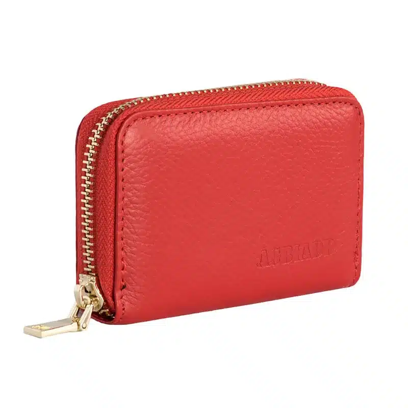 AGBIADD Women's Zipper Cute Wallets Small Red Purse Ladies Fashion Genuine Leather Credit Card Holder B584 1