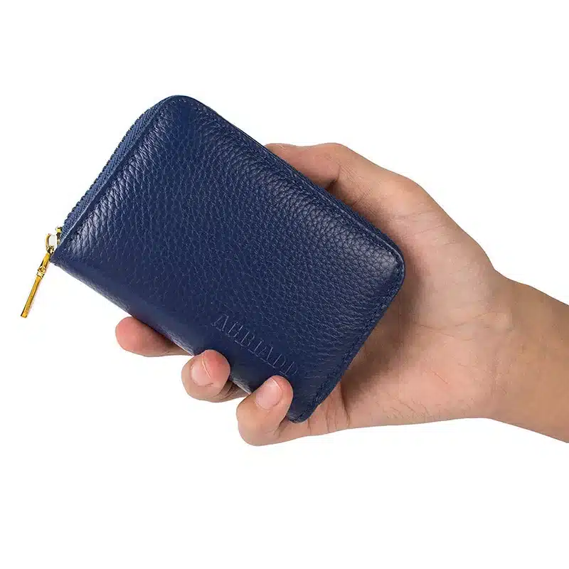 AGBIADD Women's Zipper Cute Wallets Small Red Purse Ladies Fashion Genuine Leather Credit Card Holder B584 13