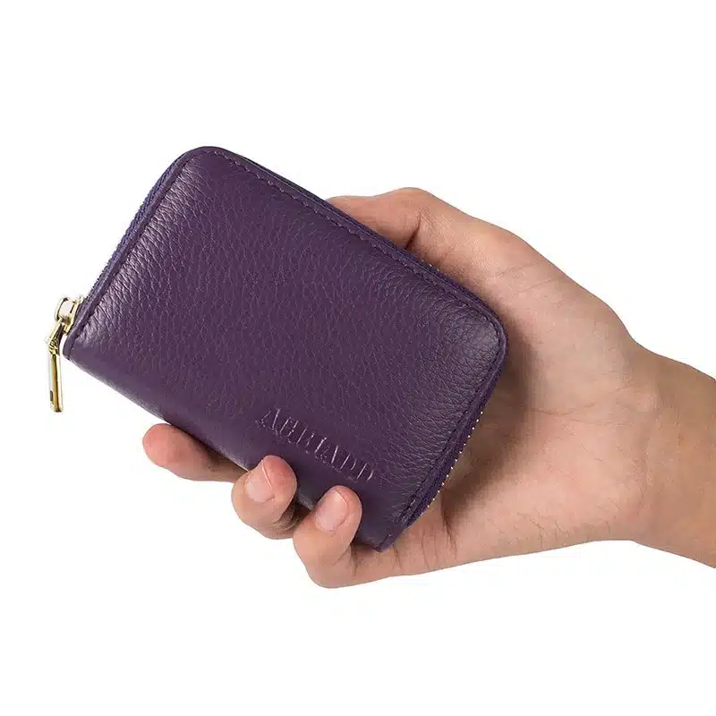 AGBIADD Women's Zipper Cute Wallets Small Red Purse Ladies Fashion Genuine Leather Credit Card Holder B584 16