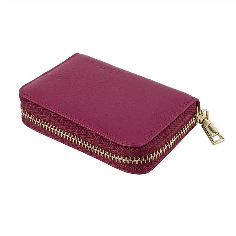 AGBIADD Women's Zipper Cute Wallets Small Red Purse Ladies Fashion Genuine Leather Credit Card Holder B584 18