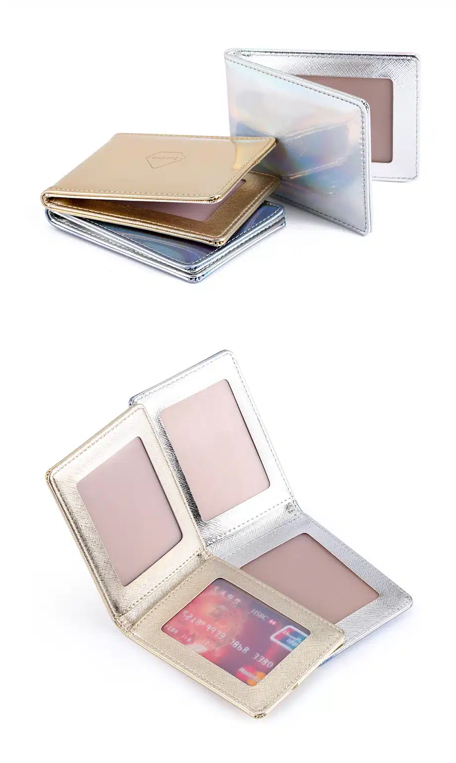 Bentoy Brand Women Hologram Purse Leather Clutch Wallet Female Driving Card Cover Credit Card Business Card Holder Organizer 4