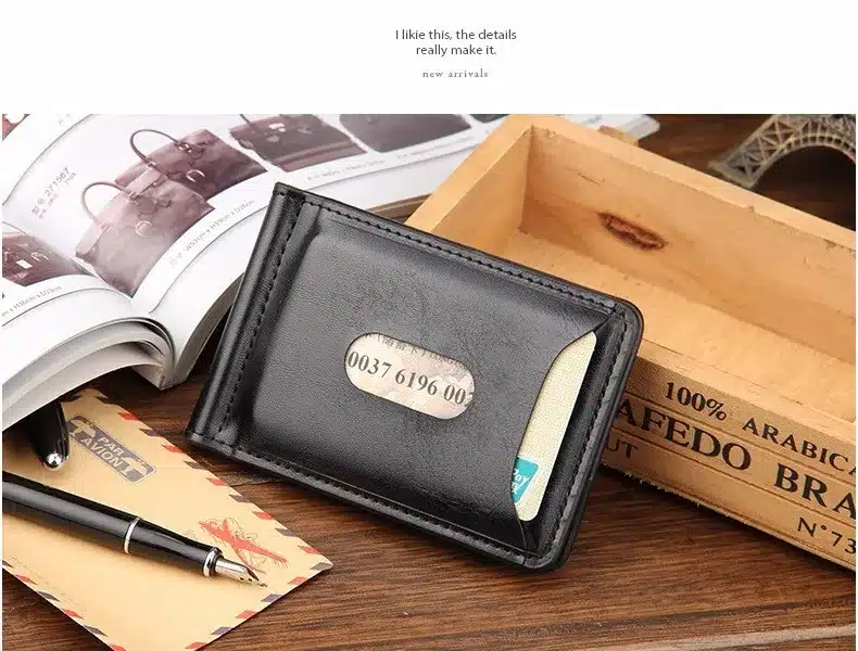 Fashion Slim Mini Money Clips Unisex Cash Clips Men's Wallet Black Small Cion Purse women bag Coffee Casual boy's magic wallet 3