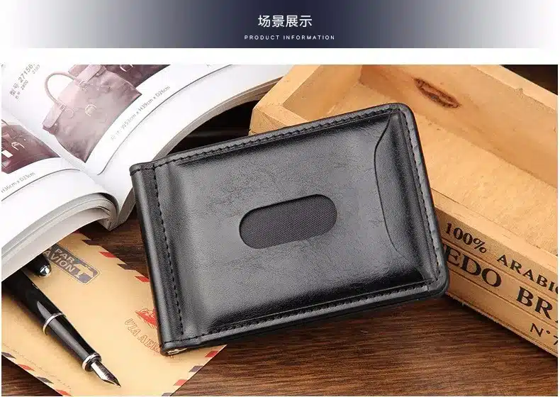 Fashion Slim Mini Money Clips Unisex Cash Clips Men's Wallet Black Small Cion Purse women bag Coffee Casual boy's magic wallet 4