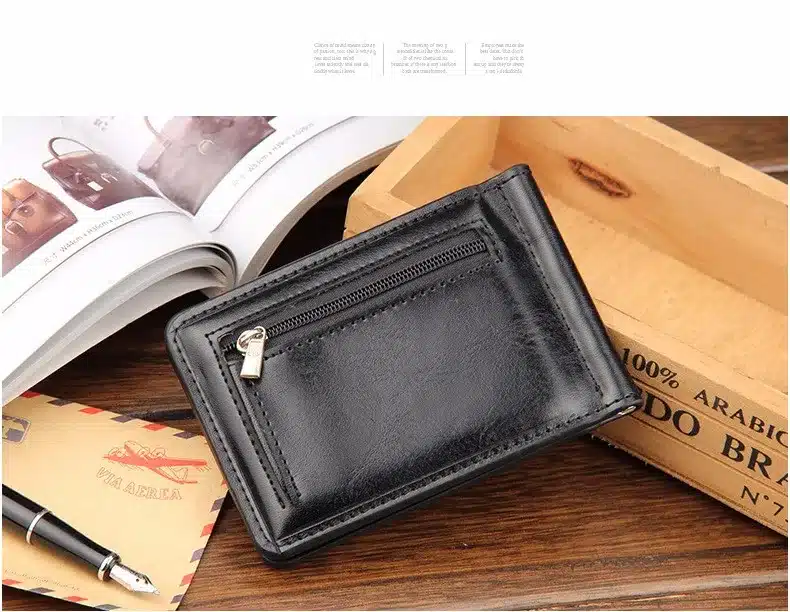 Fashion Slim Mini Money Clips Unisex Cash Clips Men's Wallet Black Small Cion Purse women bag Coffee Casual boy's magic wallet 5