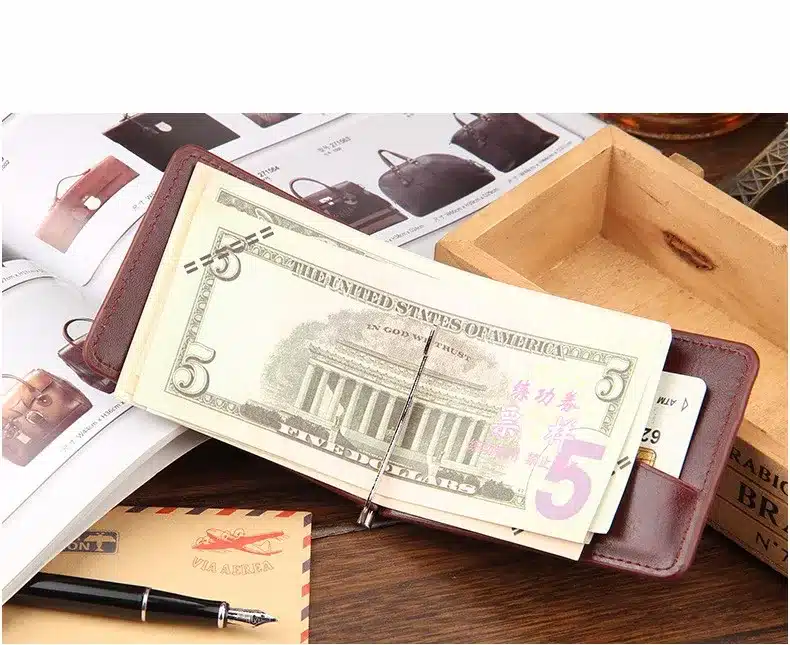 Fashion Slim Mini Money Clips Unisex Cash Clips Men's Wallet Black Small Cion Purse women bag Coffee Casual boy's magic wallet 9