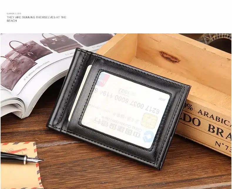 Fashion Slim Mini Money Clips Unisex Cash Clips Men's Wallet Black Small Cion Purse women bag Coffee Casual boy's magic wallet 12