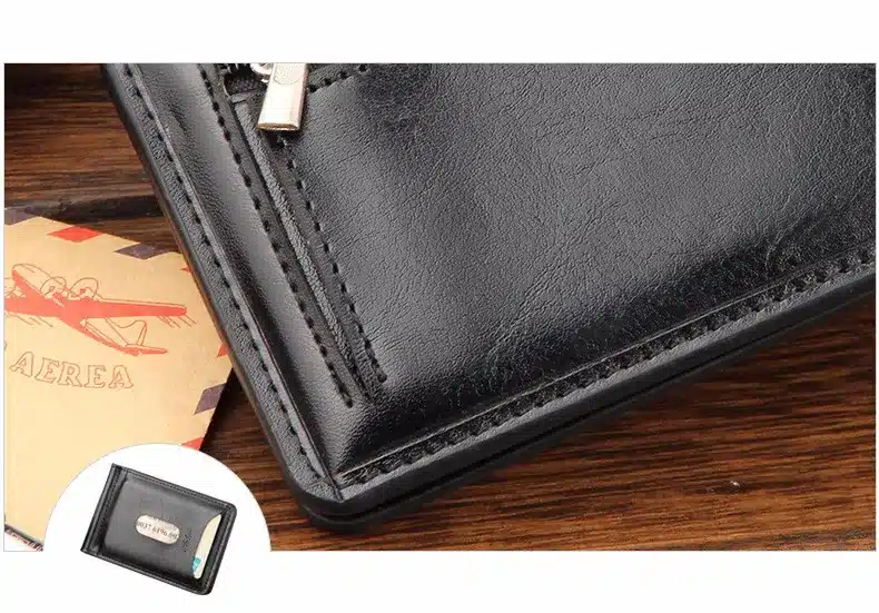 Fashion Slim Mini Money Clips Unisex Cash Clips Men's Wallet Black Small Cion Purse women bag Coffee Casual boy's magic wallet 14