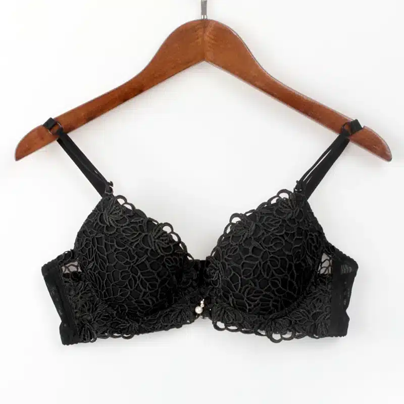 DeRuiLaDy Fashion Flower Embroidery Women Bra Set Adjusted Super Push Up Thick Underwear Women Padded Bralette Bra Panty Set 33