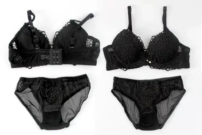 DeRuiLaDy Fashion Flower Embroidery Women Bra Set Adjusted Super Push Up Thick Underwear Women Padded Bralette Bra Panty Set 34