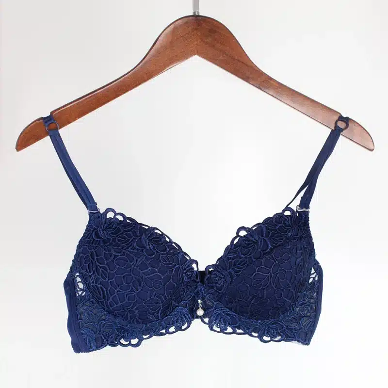 DeRuiLaDy Fashion Flower Embroidery Women Bra Set Adjusted Super Push Up Thick Underwear Women Padded Bralette Bra Panty Set 35