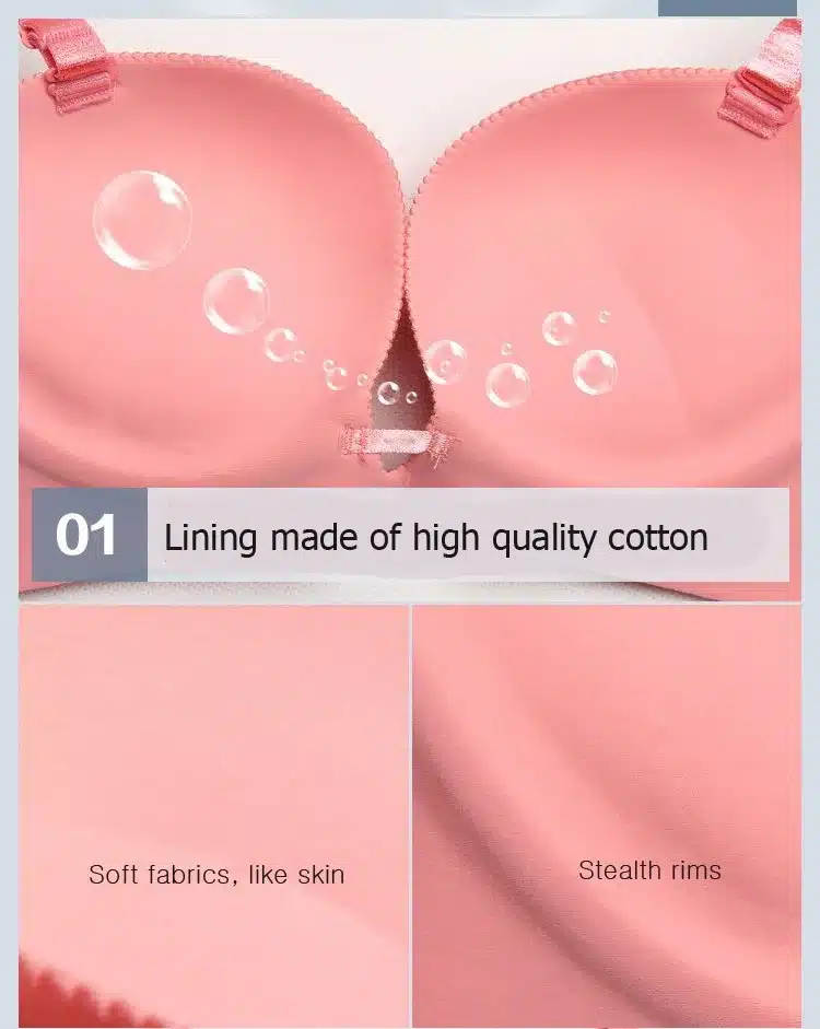 DeRuiLaDy Women Bra Plus Size C Cup Sexy Lingerie Super Push Up Bra High Quality Seamless Underwear Brassiere Half C Cup Bras 27