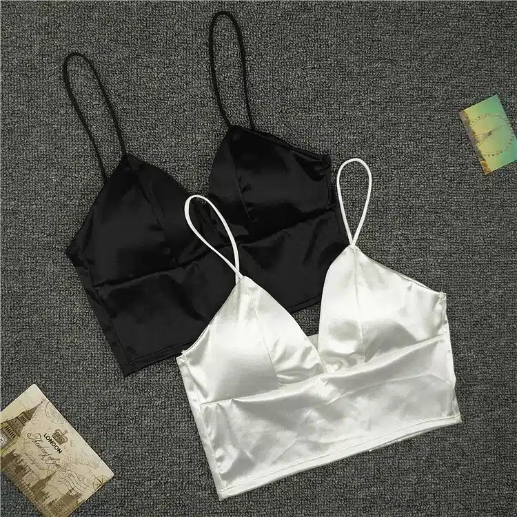 Sexy Women Sexy Strap Silk smooth Plunge Bralette Bra Sleeping brassiere Push Up Bras sexy lingerie Top wireless bra top 11