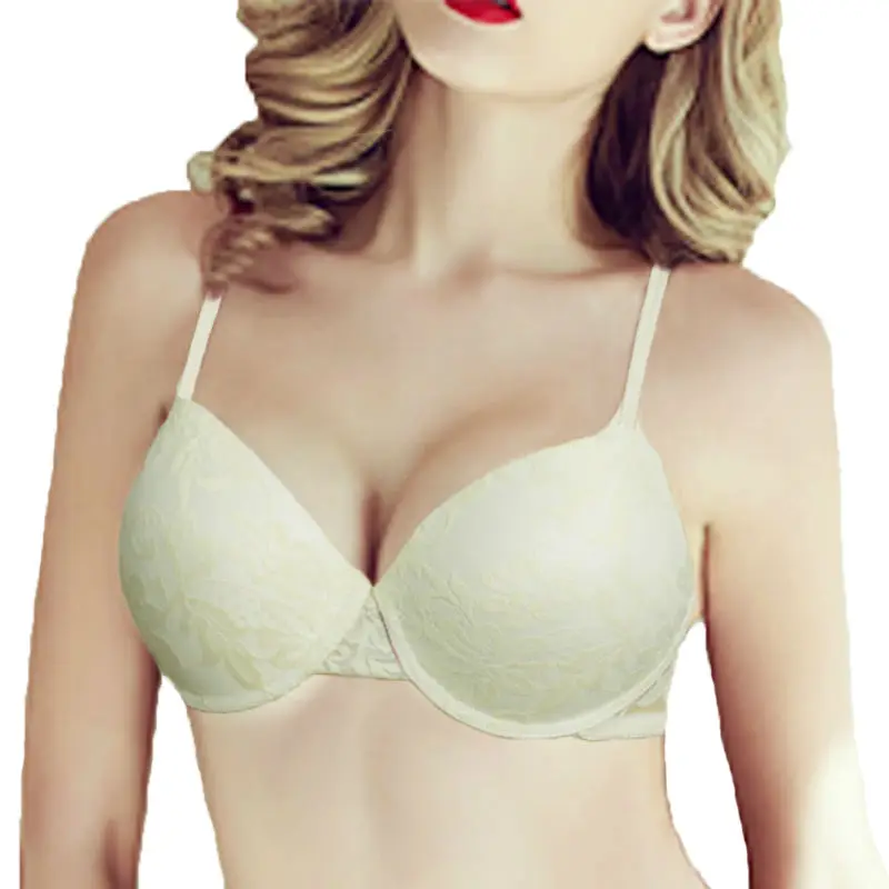 New Ladies Lingerie 6 Colors Bra Support Push Up Lace 32 34 36 38 40 A B C D Bras Plunge Embroidery Underwire Bralette Top 28