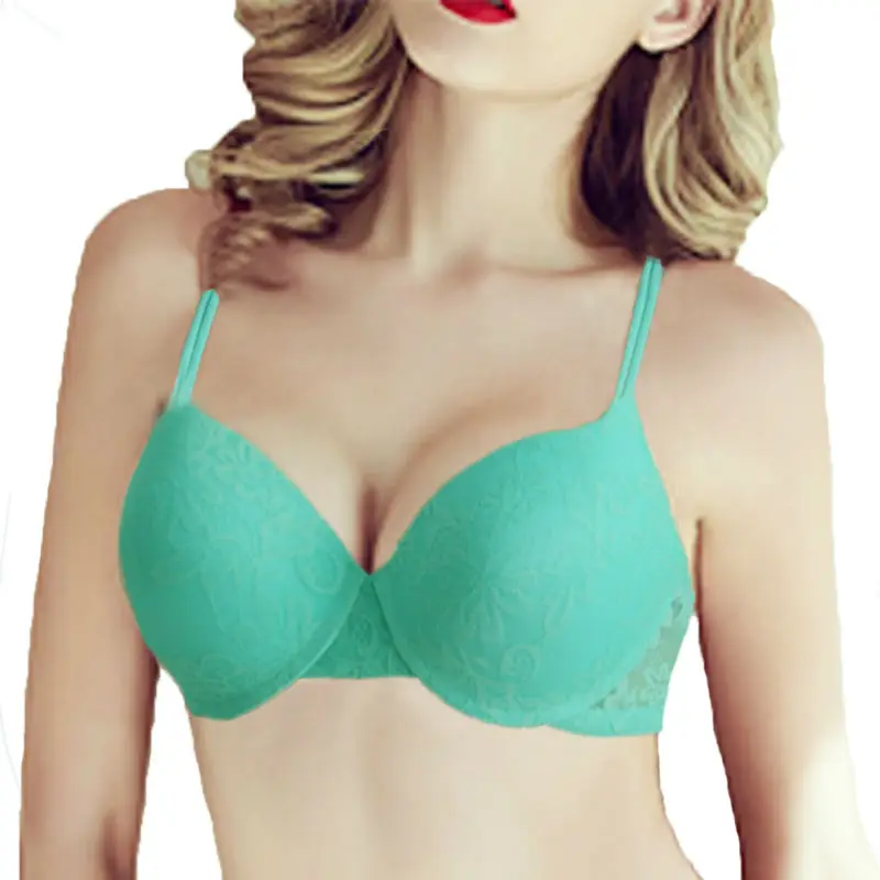 New Ladies Lingerie 6 Colors Bra Support Push Up Lace 32 34 36 38 40 A B C D Bras Plunge Embroidery Underwire Bralette Top 33
