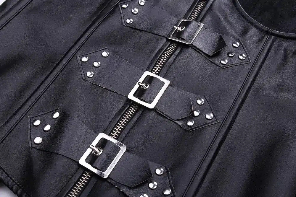 Sexy Black Leather fishbone Corsets Cropped Tops For fashion Women Plus Size Showgirl Costumes Punk Rock Gothic Lingerie 7