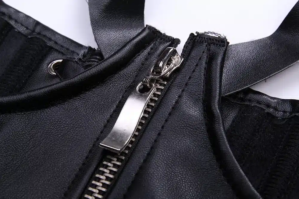 Sexy Black Leather fishbone Corsets Cropped Tops For fashion Women Plus Size Showgirl Costumes Punk Rock Gothic Lingerie 9