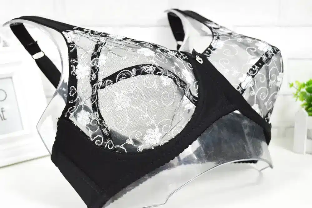 Ladies Secret Unpadded Bra For Women BH Big Cup Sexy Lingerie Transparent Brassiere Lace Bralette Plus Size A B C D DD E F 34-44 23