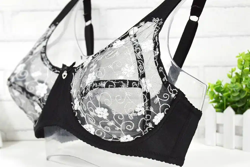 Ladies Secret Unpadded Bra For Women BH Big Cup Sexy Lingerie Transparent Brassiere Lace Bralette Plus Size A B C D DD E F 34-44 24