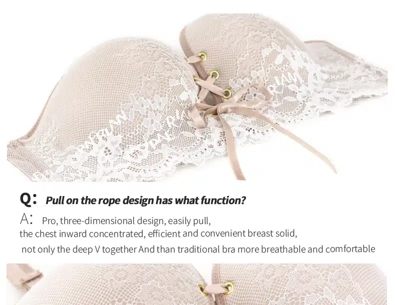 PAERLAN Wire Free Seamless lace bra dress 1/2 half a cup of small chest strap B women underwear 12